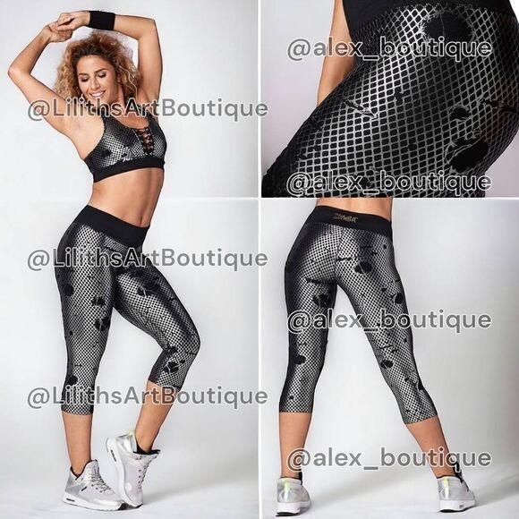 🖤Zumba Metallic Capri Leggings(E037)-Size S for Women - Picture 1 of 6